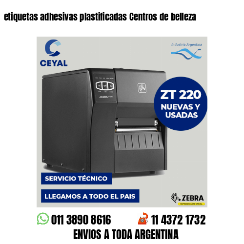 etiquetas adhesivas plastificadas Centros de belleza