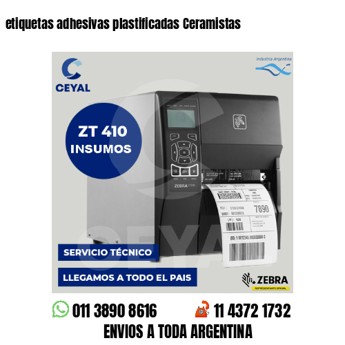 etiquetas adhesivas plastificadas Ceramistas