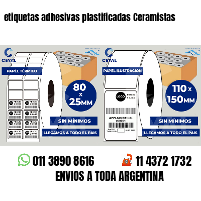 etiquetas adhesivas plastificadas Ceramistas