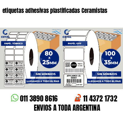 etiquetas adhesivas plastificadas Ceramistas