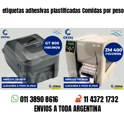 etiquetas adhesivas plastificadas Comidas por peso