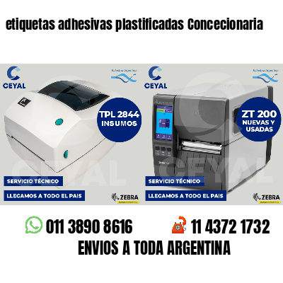 etiquetas adhesivas plastificadas Concecionaria