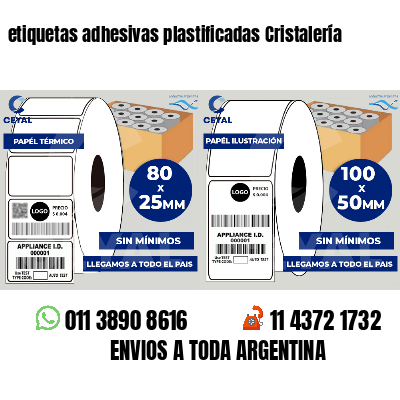 etiquetas adhesivas plastificadas Cristalería