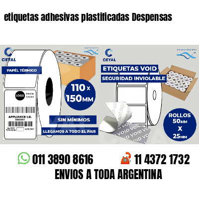 etiquetas adhesivas plastificadas Despensas