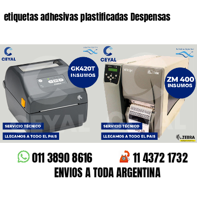 etiquetas adhesivas plastificadas Despensas