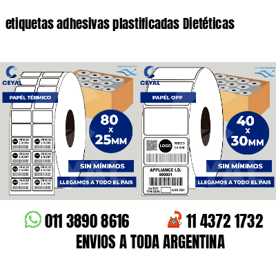 etiquetas adhesivas plastificadas Dietéticas