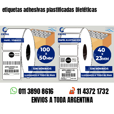 etiquetas adhesivas plastificadas Dietéticas