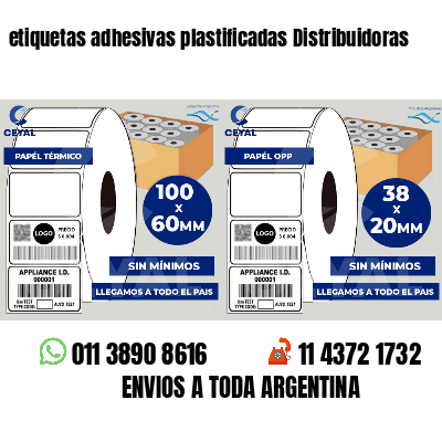etiquetas adhesivas plastificadas Distribuidoras