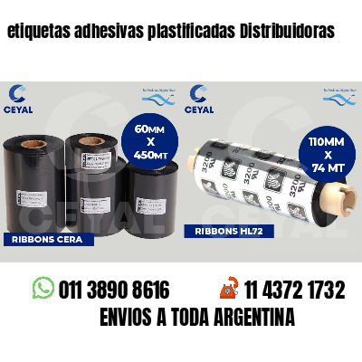 etiquetas adhesivas plastificadas Distribuidoras