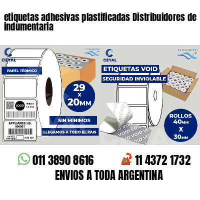 etiquetas adhesivas plastificadas Distribuidores de indumentaria