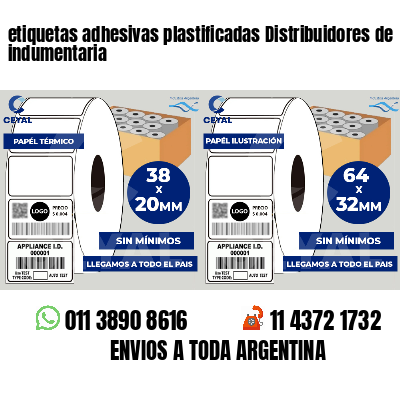 etiquetas adhesivas plastificadas Distribuidores de indumentaria
