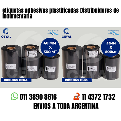 etiquetas adhesivas plastificadas Distribuidores de indumentaria
