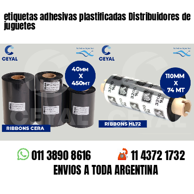 etiquetas adhesivas plastificadas Distribuidores de juguetes
