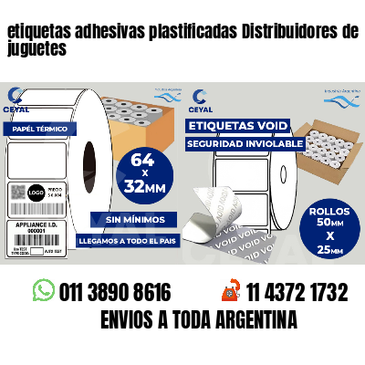 etiquetas adhesivas plastificadas Distribuidores de juguetes