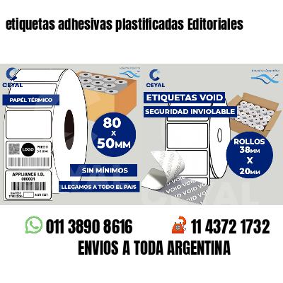 etiquetas adhesivas plastificadas Editoriales