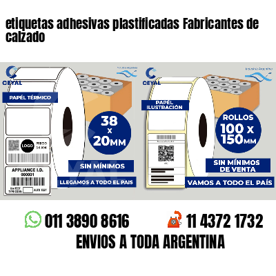 etiquetas adhesivas plastificadas Fabricantes de calzado