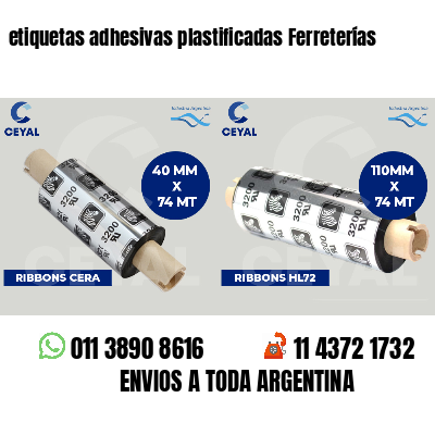 etiquetas adhesivas plastificadas Ferreterías