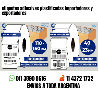 etiquetas adhesivas plastificadas Importadores y exportadores