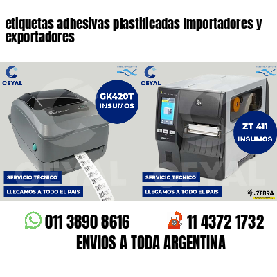 etiquetas adhesivas plastificadas Importadores y exportadores