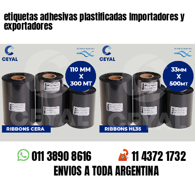 etiquetas adhesivas plastificadas Importadores y exportadores
