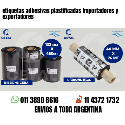 etiquetas adhesivas plastificadas Importadores y exportadores
