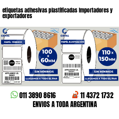 etiquetas adhesivas plastificadas Importadores y exportadores