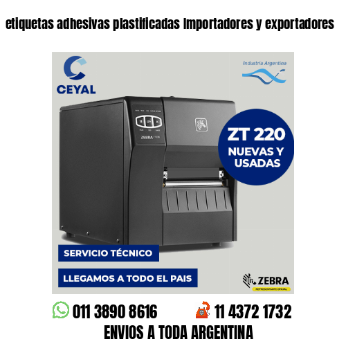 etiquetas adhesivas plastificadas Importadores y exportadores