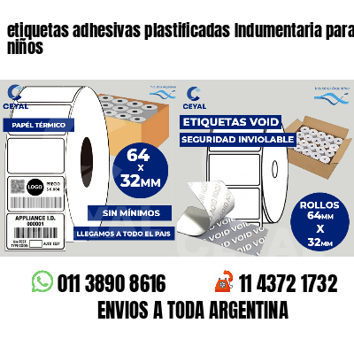 etiquetas adhesivas plastificadas Indumentaria para niños
