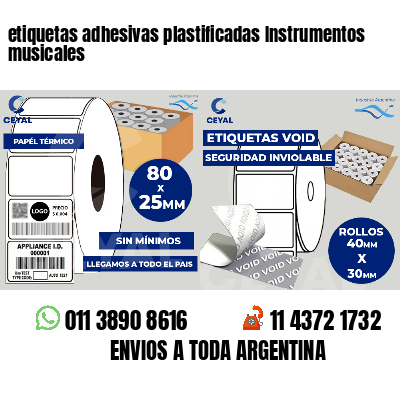 etiquetas adhesivas plastificadas Instrumentos musicales
