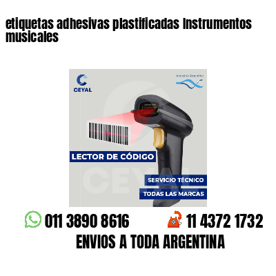etiquetas adhesivas plastificadas Instrumentos musicales