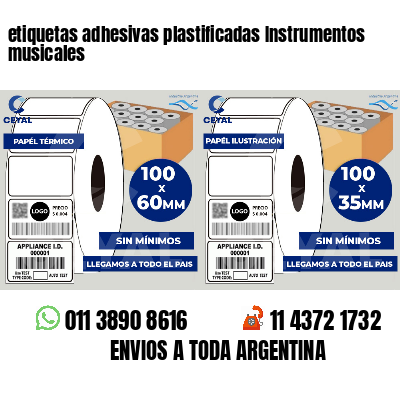 etiquetas adhesivas plastificadas Instrumentos musicales