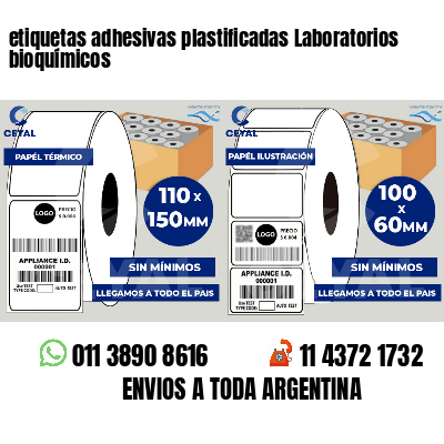 etiquetas adhesivas plastificadas Laboratorios bioquímicos