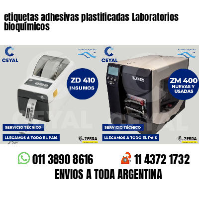 etiquetas adhesivas plastificadas Laboratorios bioquímicos