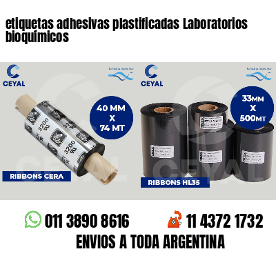 etiquetas adhesivas plastificadas Laboratorios bioquímicos