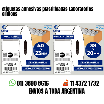 etiquetas adhesivas plastificadas Laboratorios clínicos