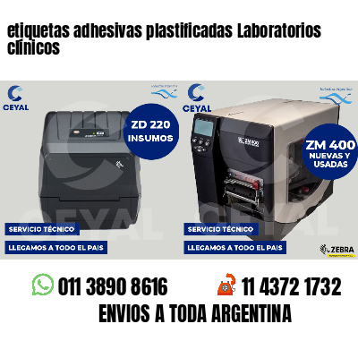 etiquetas adhesivas plastificadas Laboratorios clínicos