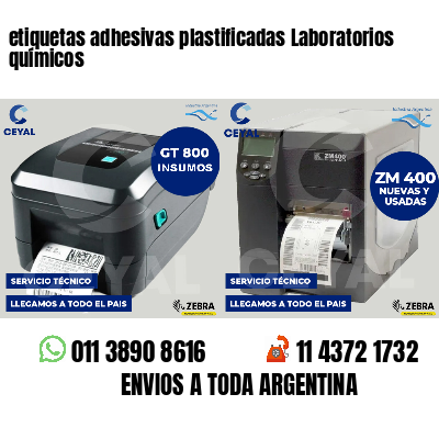 etiquetas adhesivas plastificadas Laboratorios químicos