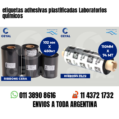 etiquetas adhesivas plastificadas Laboratorios químicos