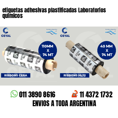 etiquetas adhesivas plastificadas Laboratorios químicos