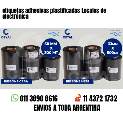etiquetas adhesivas plastificadas Locales de electrónica