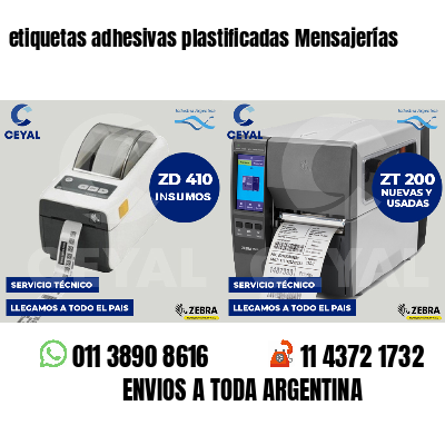 etiquetas adhesivas plastificadas Mensajerías