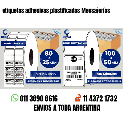 etiquetas adhesivas plastificadas Mensajerías