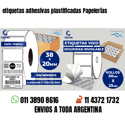 etiquetas adhesivas plastificadas Papelerías