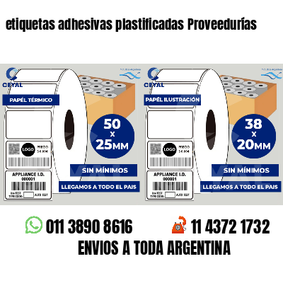 etiquetas adhesivas plastificadas Proveedurías