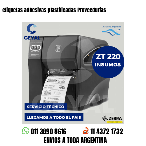 etiquetas adhesivas plastificadas Proveedurías