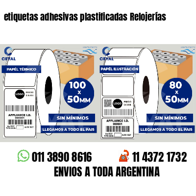 etiquetas adhesivas plastificadas Relojerías