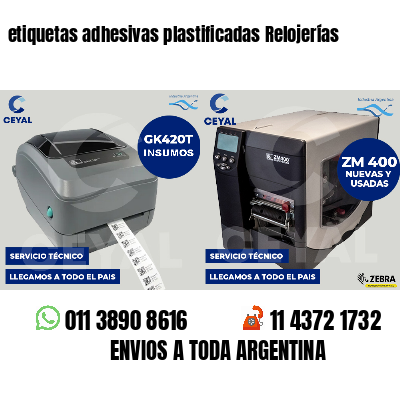 etiquetas adhesivas plastificadas Relojerías