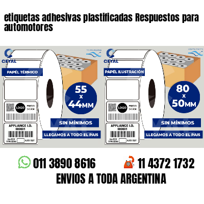 etiquetas adhesivas plastificadas Respuestos para automotores