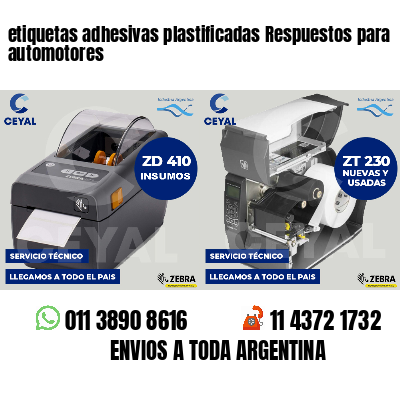 etiquetas adhesivas plastificadas Respuestos para automotores