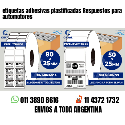 etiquetas adhesivas plastificadas Respuestos para automotores
